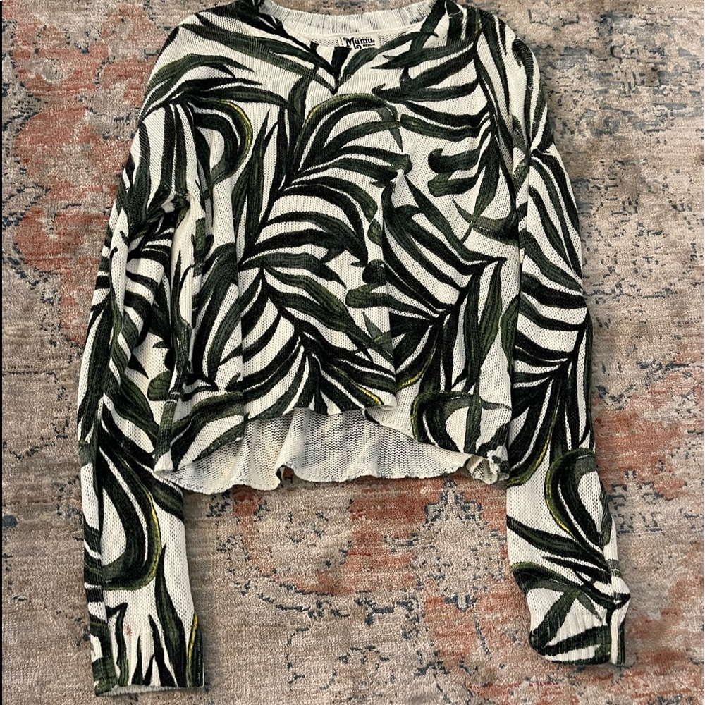 SMYM Cropped Varsity Sweater Peruvian Palm